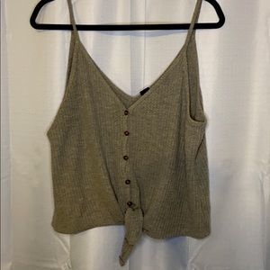 waffle knit tank top